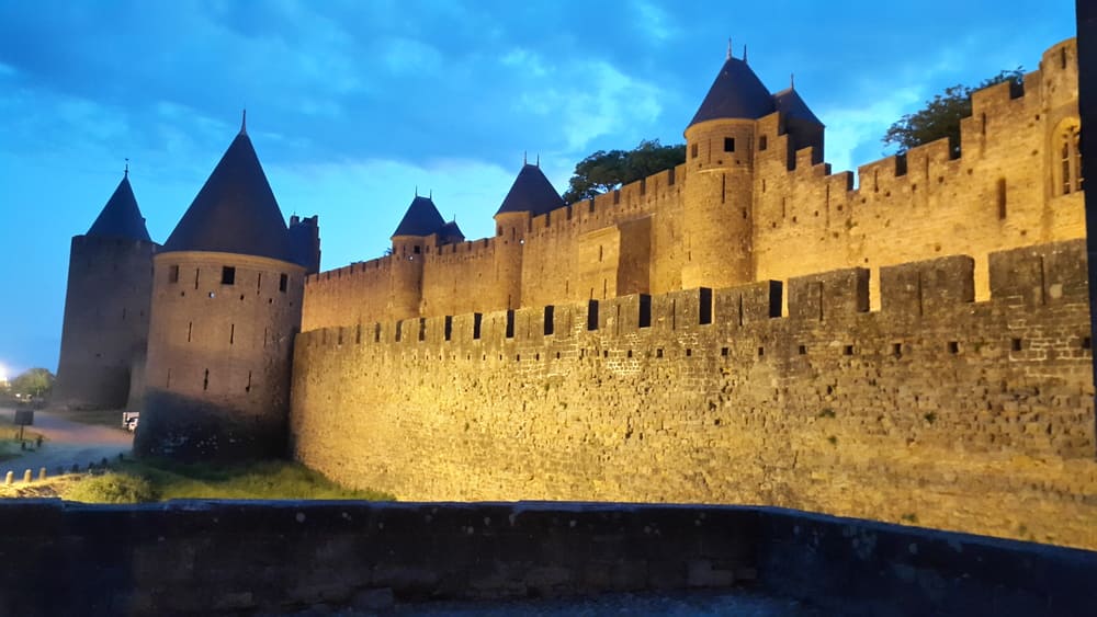 Night View of Carcassonne Walls