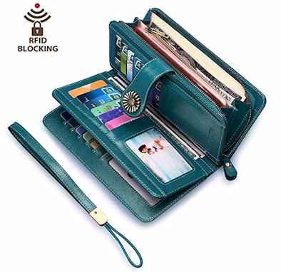 Women wallet RFID Blocking. Best travel accessories for women