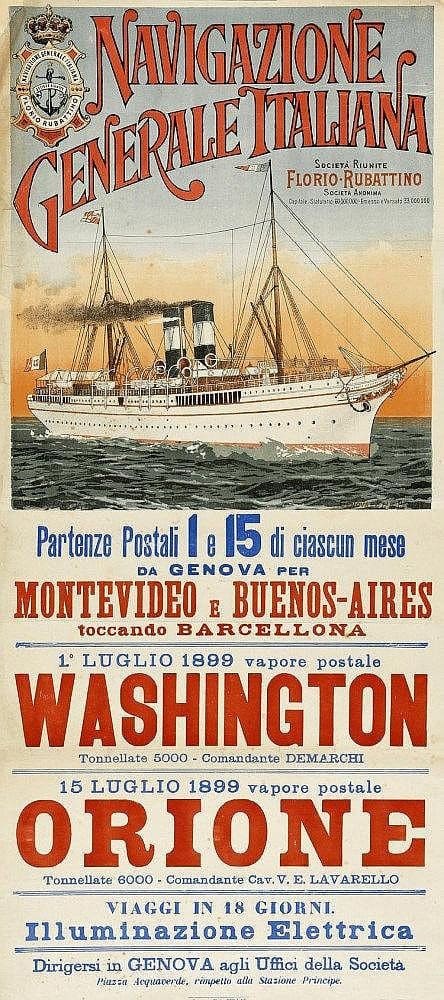 History of Steamboats Advertising 1890-1930 Navegazione Generale Italiana