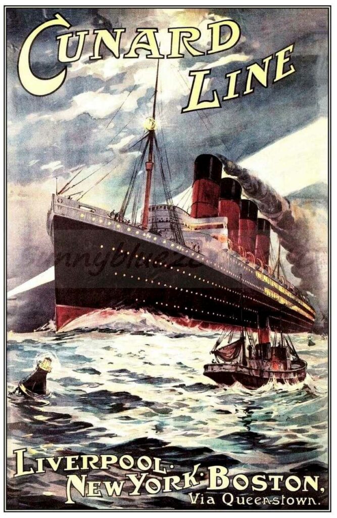 History of Steamboats Advertising 1890-1930 CUNARD Line