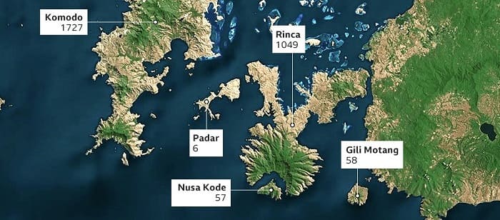 Map of Komodo - Indonesia