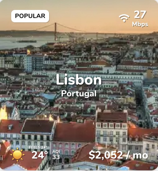 Lisbon - Cities for Digital Nomads 2021
