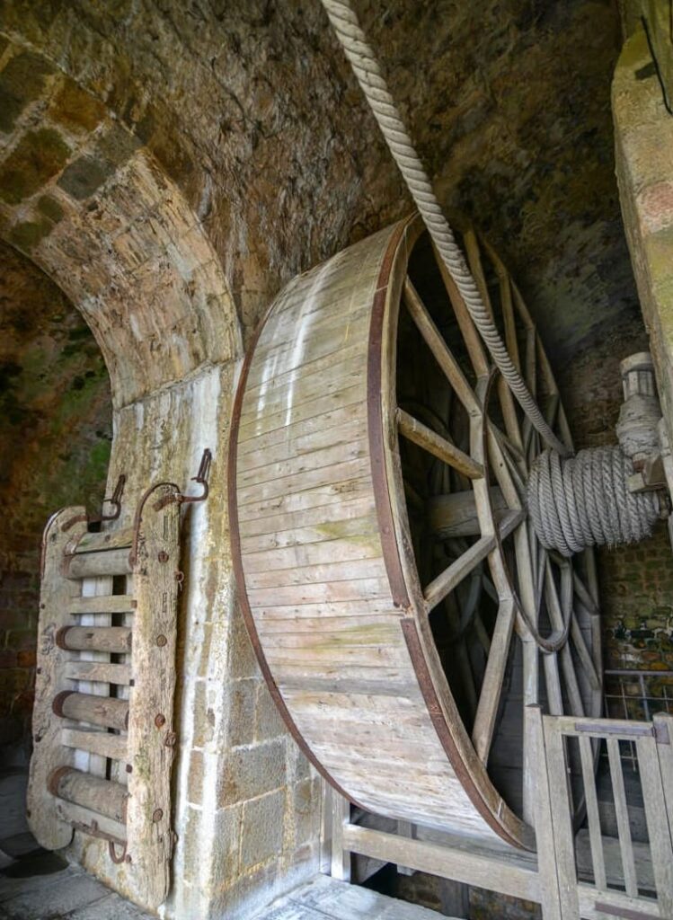 Treadwheel Crane of Mont Saint Michel Cathedral - France