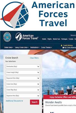 American Forces Travel Reservation Site Review The Department of Defense has partnered with Priceline®  to manage an exclusive travel reservation site for members of the US military. It can be used by active duty members, veterans and their families. Now they have an online website to find and book trips with discounts.