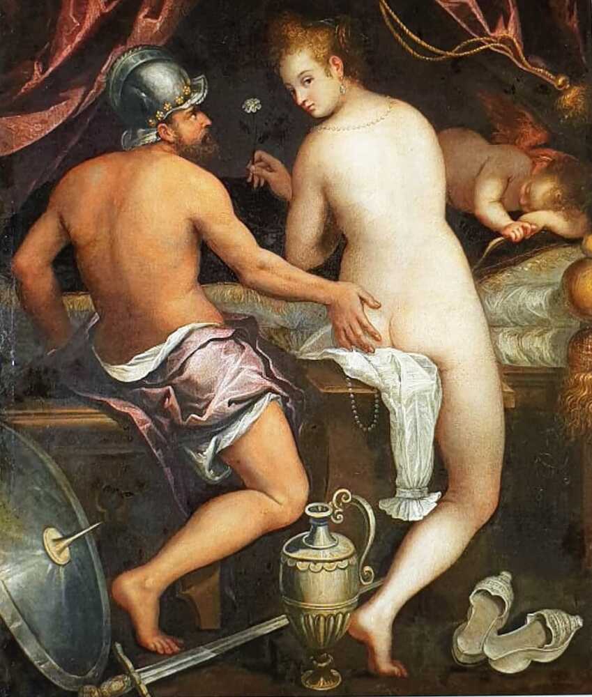 Lavinia Fontana Mars and Venus, c. 1595 Oil on canvas Madrid, Fundación Casa de Alba #nude #art