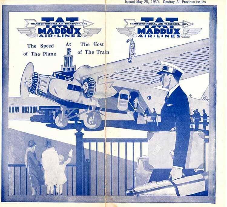Maddux AirLine - US History of Tourism - TAT - Lindbergh Line - Ford Tri-Motor T - Transcontinental Air Transport