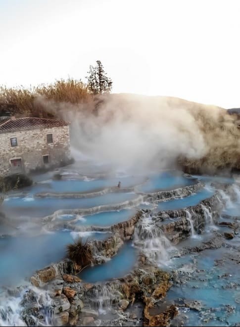 Saturnia Thermal Bath The Baths of Saturnia are one of the most beautiful in Tuscany. These Thermal Baths are among the best known thermal baths in Tuscany, together with the Bagni San Filippo (south of the Orcia Valley), the Montecatini Thermal baths