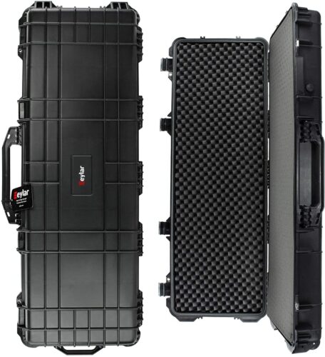 Protective Roller Tactical Rifle Hard Case with Foam, Mil-Spec Waterproof & Crushproof