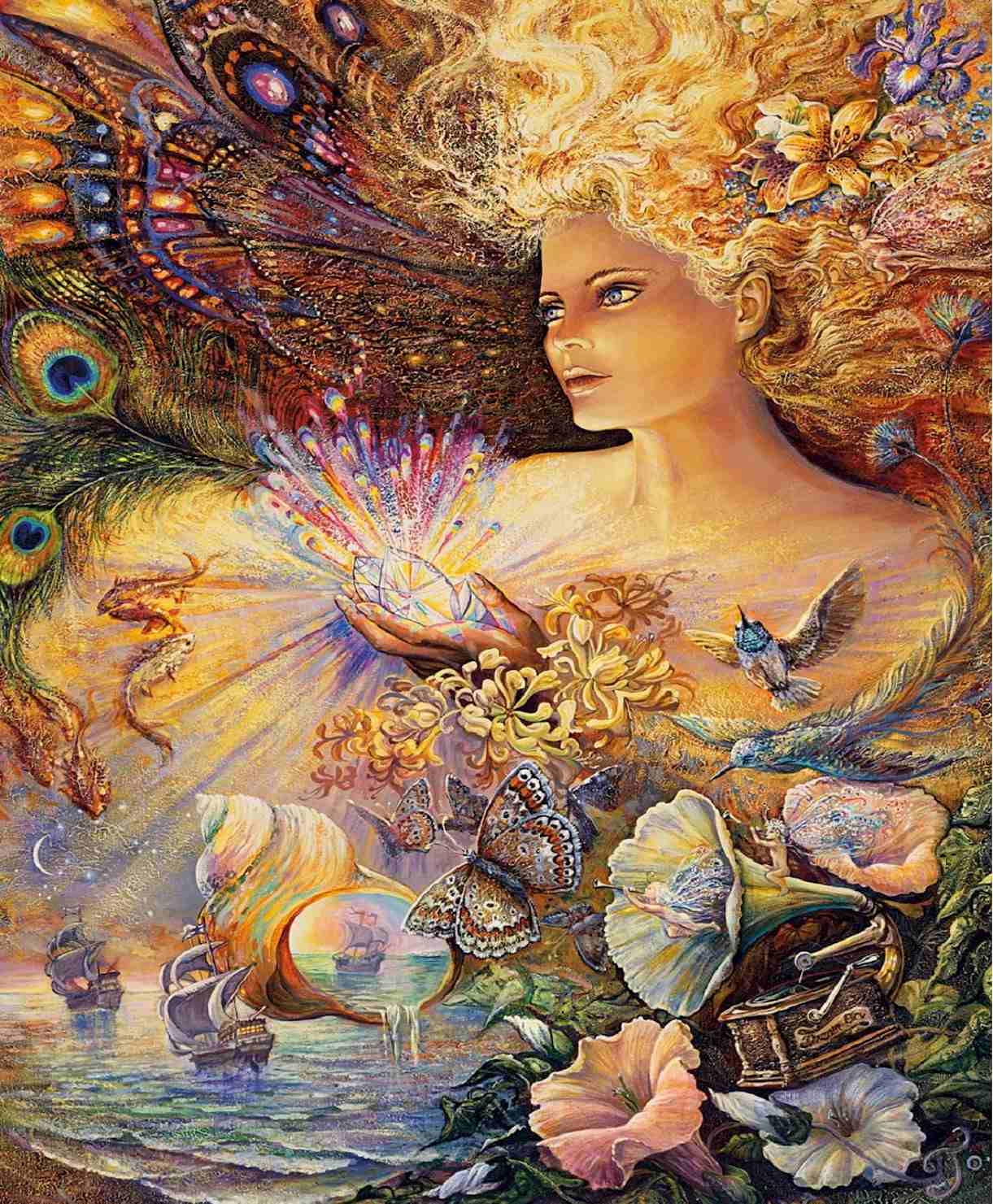  Puzzles - Josephine Wall - Crystal of Enchantment (Glitter Edition) - 1000 Piece #Jigsaw #Puzzle #poster #prints #photo #DiY #vintage #toys