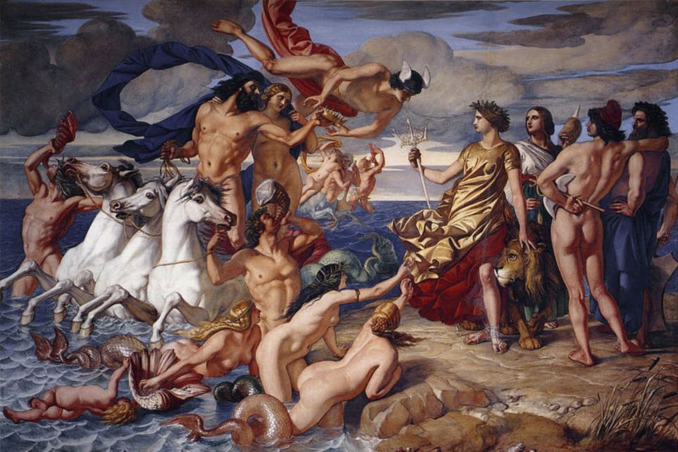 Queen Victoria ordered Scottish painter William Dyce to create Neptune Resigning To Britannia The Empire Of the Sea – a large fresco of the Roman god playing naked with a gaggle of nude nymphs. At the time, Dyce wrote that Prince Albert ‘thought it rather nude’ but the queen had no issue with it.