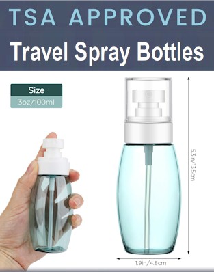 Travel Spray Bottles - Aerosol cans on planes checked baggage -TSA liquid rules 2021