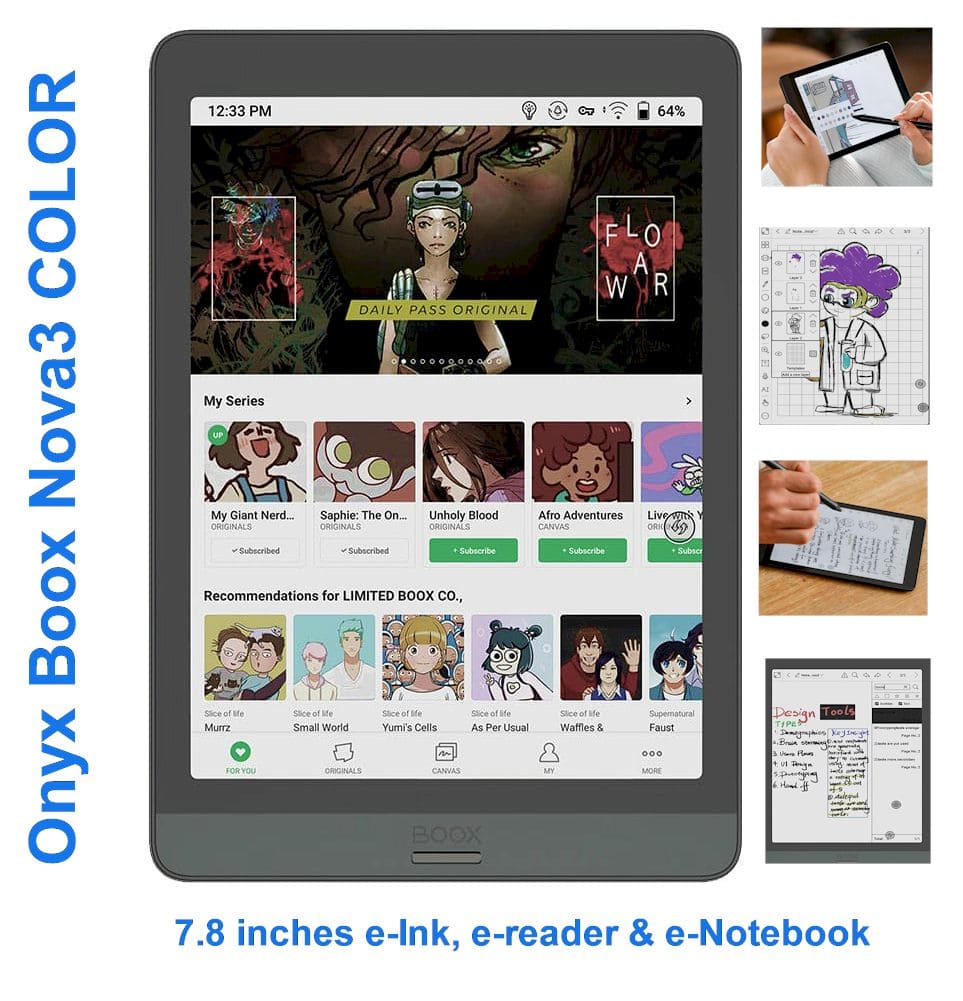 BOOX Nova3 Color 7.8 ePaper Color Best Digital Notepad 2021 - Drawing Tablet - eNotebook BOOX Nova3 Color 7.8 ePaper Color Best Digital Notepad 2021 - Drawing Tablet - eNotebook
