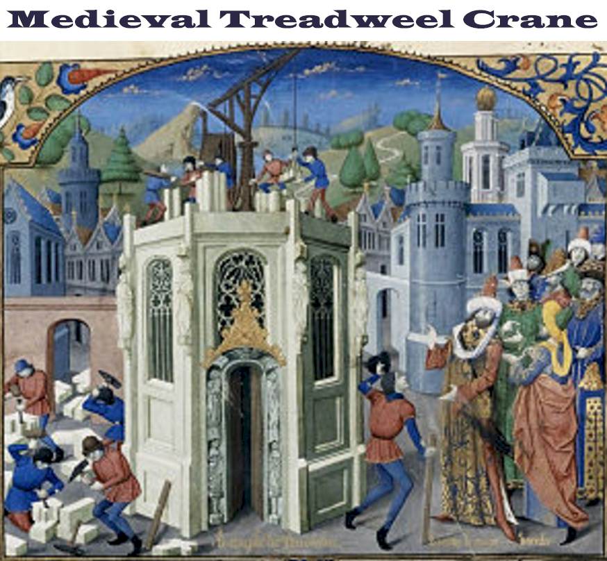  Medieval Crane in Germany - Treadwheel Cranes