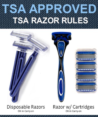 TSA Razors Rules 2021 - Disposable & Cartridges