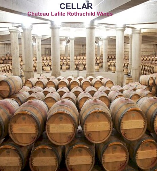 Cellar of Chayeau Lafite Rothschild wines - France