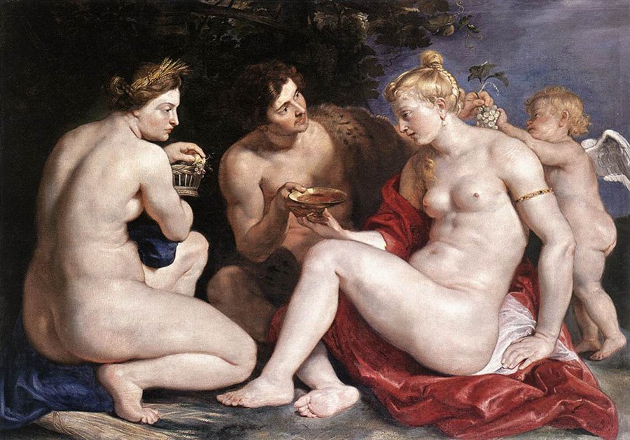 Peter Paul Rubens nude Artwork  Venus, Cupid, Bacchus and Ceres - Baroque Nude Painting