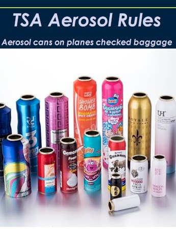 Aerosol cans on planes checked Baggage 2022 - TSA Aerosol Rules