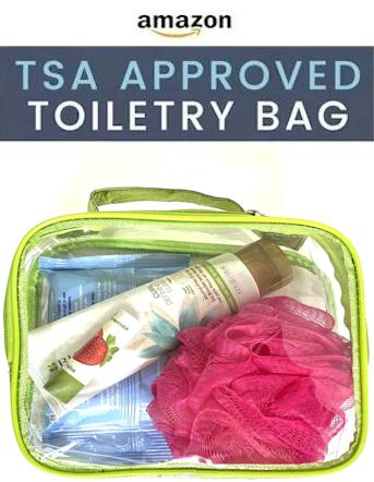 Clear Toiletry Bag,  TSA prohibited items list 2023
