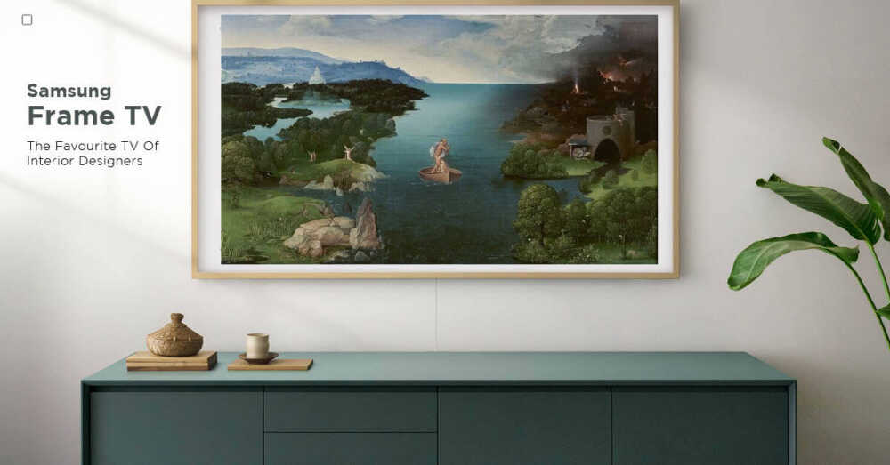 Samsung Store: Frame. - Paint: Charon Crossing the Styx', by Joachim Patinier, 1515-1524