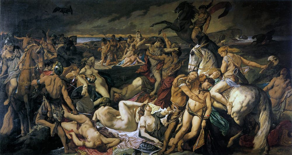Anselm Feuerbach . 1873 / 1871. Battle of Amazons