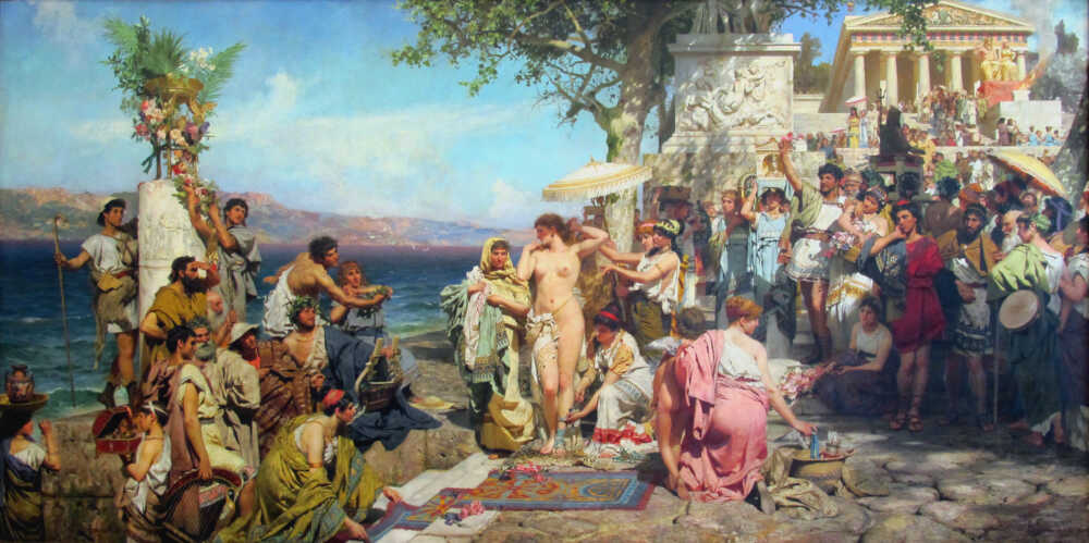 Henryk Siemiradzki. Phryné prepares to bathe on the beach of Eleusis. 1889.