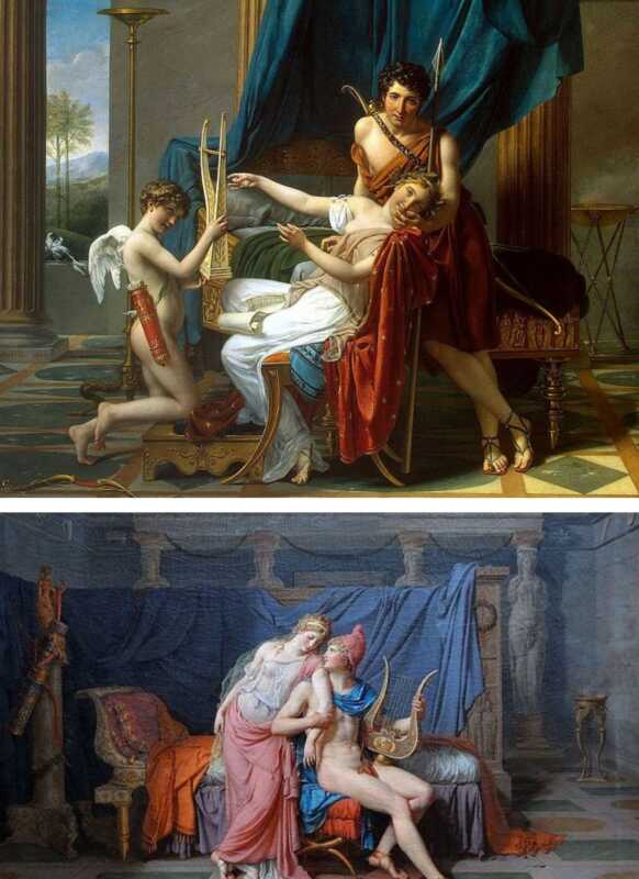 Jacques-Louis David: 1809 Safo & Faón , 1788 Paris & Helen - 